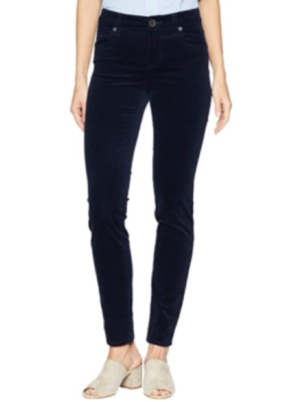 Casual KUT From the Kloth Diana Black Velvet Skinny Pants Size 12 fall
